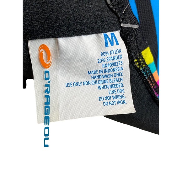 O'RAGEOUS Color Block Womens Color Stipe Middle Swimsuit Size Medium One-Piece - Picture 6 of 8